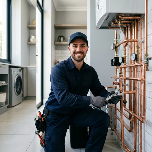Professional Plumber in Uniform